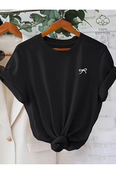 PAVRO Unisex Άνετο T-shirt με μικτό σχέδιο και στάμπα