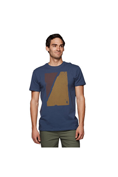 BLACK DİAMOND Men's Block Print Mountain T-shirt - M - أزرق