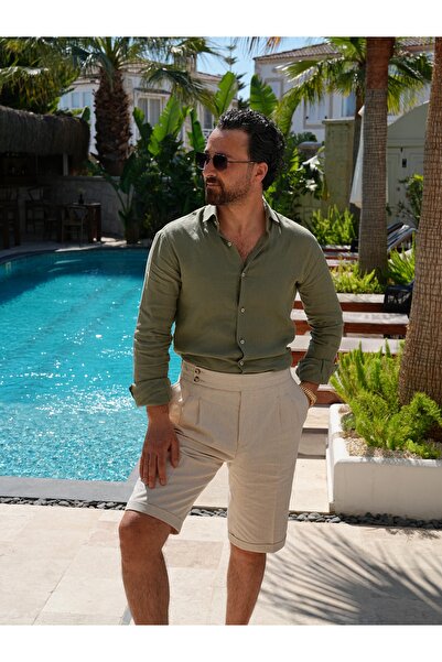 PAREZ Regular Fit Linen Shirt