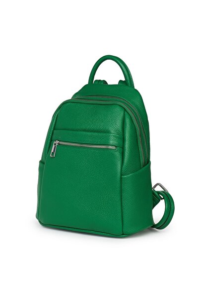 myOwn Green leather women's backpack Jonathan