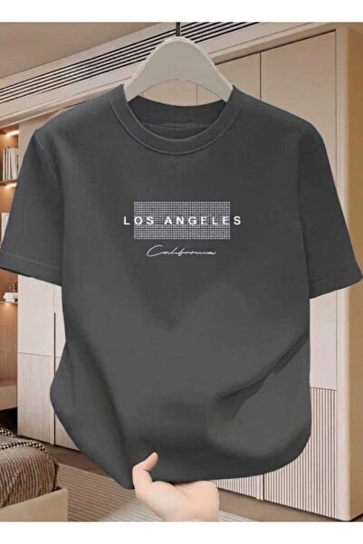 NOFLEN TRICOU OVERSIZE CU GULER ROTUND IMPRIMAT LOS ANGELES CALIFORNIA