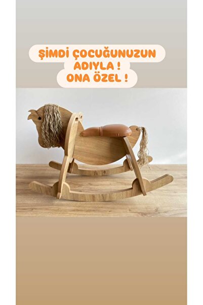 Asrimo mobilya İsme Özel Ahşap Sallanan At