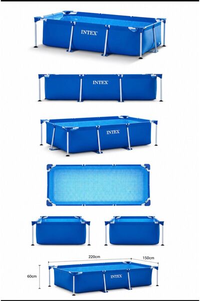 Intex Басейн с метална рамка, размери 200*175*60см