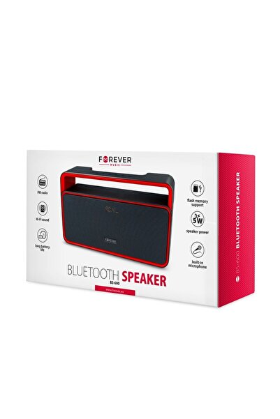 Forever Bluetooth Ηχείο BS-600 Μαύρο / Κόκκινο