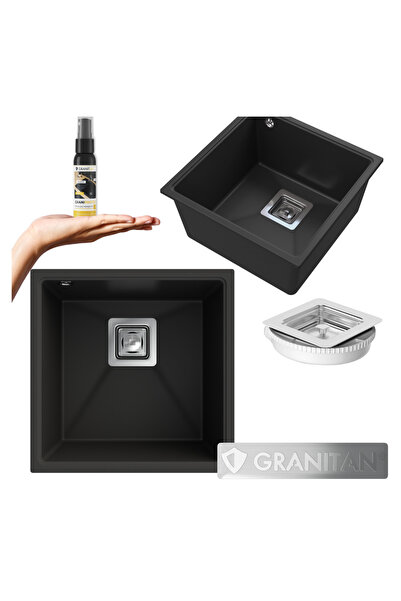 Granitan Chiuveta Granit NAPO 42, 420x420mm, montare sub blat, cuva simpla, s...