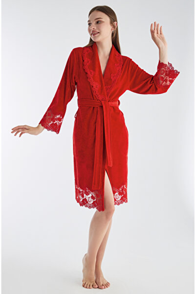 Nuşa Short Shalyaka Bamboo Cotton Jacquard Women's Dressing Gown – Premium So...