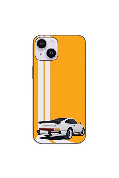 OEM Калъф, съвместим с Apple iPhone 14, силиконов гел TPU модел Porsche 911 T...