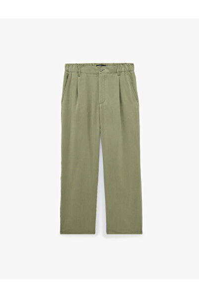 Koton Viscose Elastic Detailed Pleated Trousers