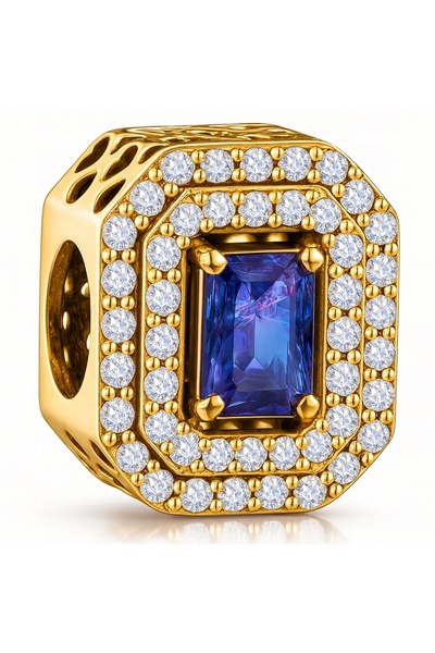 Larezo pandantiv, element decorativ, Model Cristal Albastru De Safir Si Zirco...