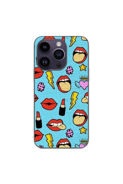 OEM Husa compatibila cu Apple iPhone 15 Pro Silicon Gel Tpu Model Pop Art Lips