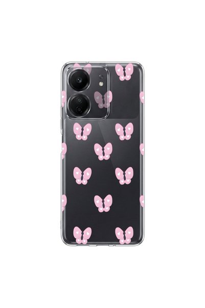 PPKin Poco C65 Compatible Butterfly 2 Design Transparent Case