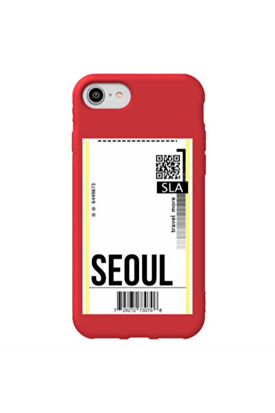 Other Apple iPhone SE 2020 Seoul Travel More Red Colored Silicone TPU Θήκη
