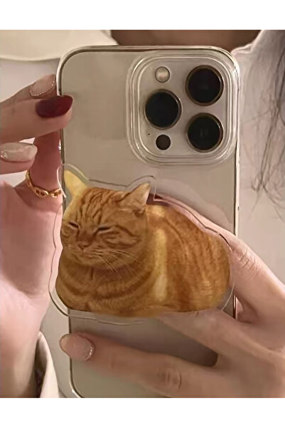 EDELFU Popsocket UYKUCU KURNAZ KEDİ Telefon Tutucu, Yapıştırmalı Epoksi Yüzey...