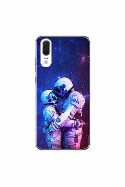OEM Θήκη συμβατή με Huawei P20 από σιλικόνη gel TPU, σχέδιο Ζευγάρι Αστροναύτες