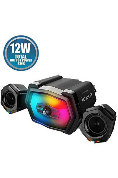 Sonic Gear IOX 3 2.1 Ηχεία με RGB και Bluetooth 12W Μαύρο