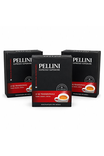 PELLİNİ Set 3 x Espresso Superiore n ° 42 Cafea măcinată tradițională, 500 g/...