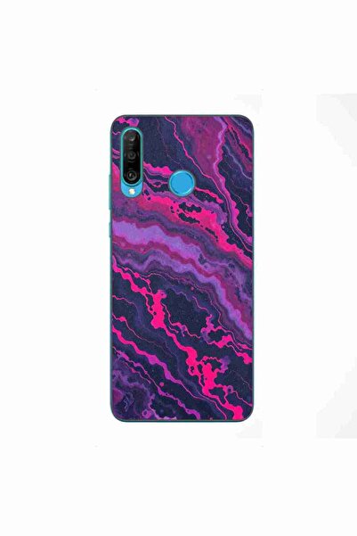 OEM Husa compatibila cu Huawei P30 Lite Silicon Gel Tpu Model Midnight Rose M...