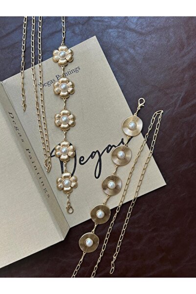 ROUND AND DAISY PEARL CHAIN , DRESS , PANTS , EVENING DRESS,BODY CHAIN ,BEACH BELT