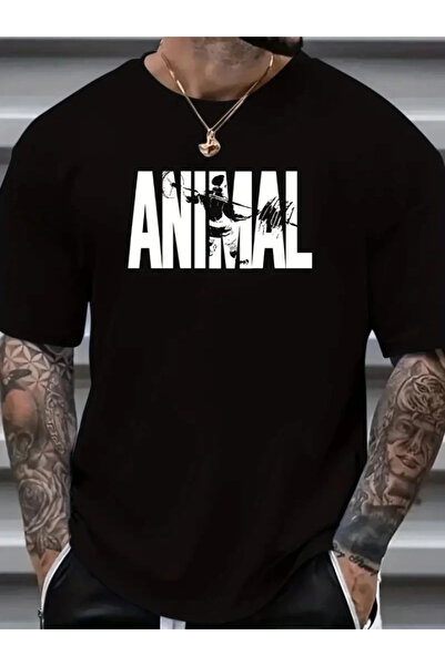 Generic Brand Animal Pattern Print Men's Oversive T-Shirt, Graphic T-Shirt Me...
