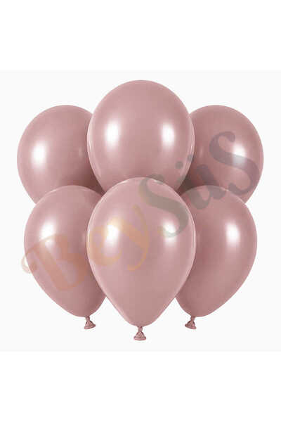 BeySüS Powder Pink Color Latex Retro Balloon (30 cm) - 6 Pieces