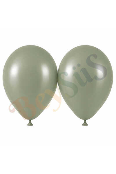 BeySüS Sage Green Color Latex Retro Balloon (50 cm) - 2 Pieces