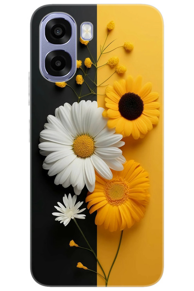 Ceppare Oppo A6X / A6T / A6T 5G Uyumlu Kılıf Desen Baskılı Silikon Papatya Se...