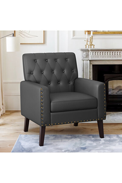 homejoyz Suede Leather and Wood Chair - Alto - 72X70X85 cm