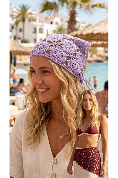 Talinhandmade El Yapımı Koton Pamuk Örgü Bandana – Çok Amaçlı Saç Bandanası, ...