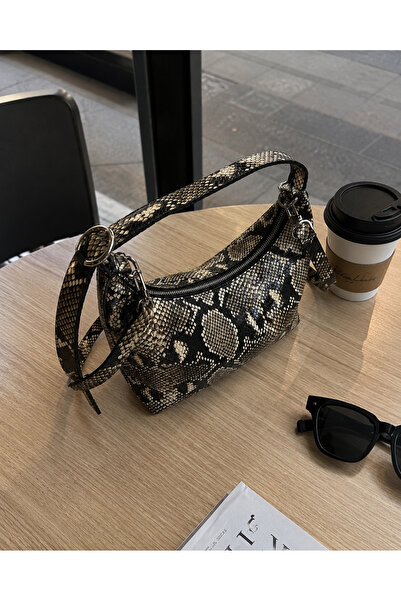 Marcc Bag Yılan Desenli Hakiki Deri Çanta