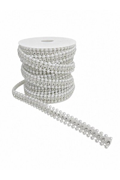 OEM White Rhinestone Beaded Ribbon Necklace