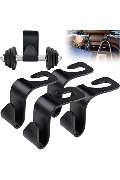 Mardil Set de 4 cârlige organizatoare pentru tetiera auto, negre, suport pent...