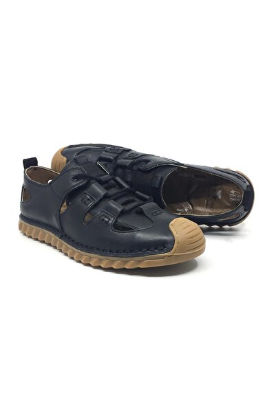 Luis Figo %100 Leather Orthopedic Men's Summer Comfortable Daily Sandals Sand...