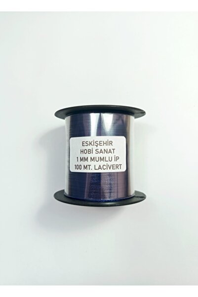 Eskişehir hobi sanat 1 mm 100 Meters Navy Blue Color Waxed Cord Horsehair Lea...