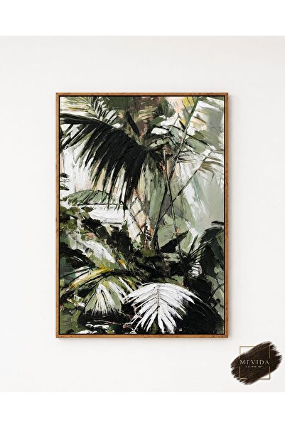 Store Tropikal Yağmur Ormanı | Dokulu Tablo 60x90 cm MDF Çerçeveli Dekoratif ...