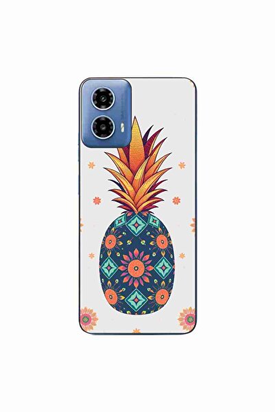 OEM Θήκη συμβατή με Motorola Moto G34 Σιλικόνης Τζελ TPU με σχέδιο Φλοράλ Ανανά