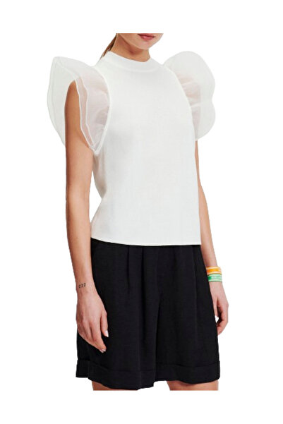 Karl Lagerfeld Γυναικείο Puff Sleeve Top Λευκό 235W2003-100 WHITE