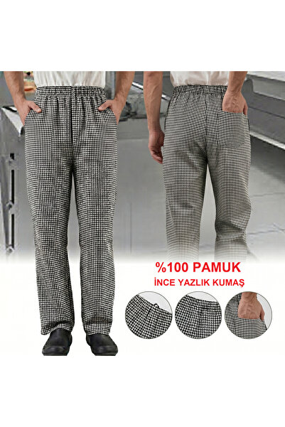 MARTEN 3 ADET AŞÇI PANTOLONU KARELİ PİYADE PUL KAZAYAĞI PAMUKLU GABARDİN KUMA...