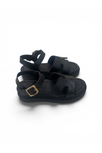 ceylanlardeluxe Black Thick Sole Sandals