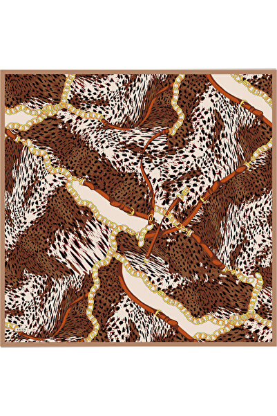 Aker Dark Beige 90X90 Silk Twill Scarf