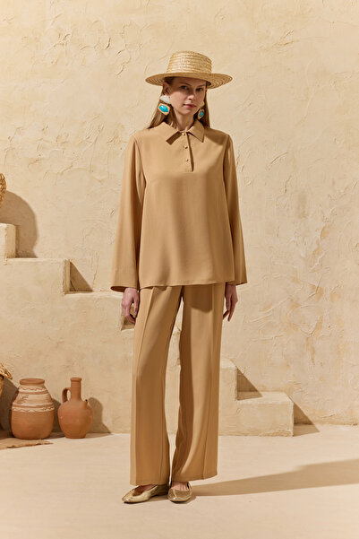 Aker Light Camel Draped Trousers