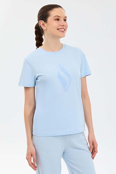 SKECHERS W Regular Fit Graphic Women's T-Shirt S2610057-0721 Lightblue