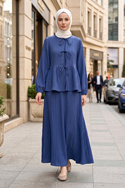FERHEL Set fustă kimono pentru femei, cu legătură în față și mâneci elastice ...