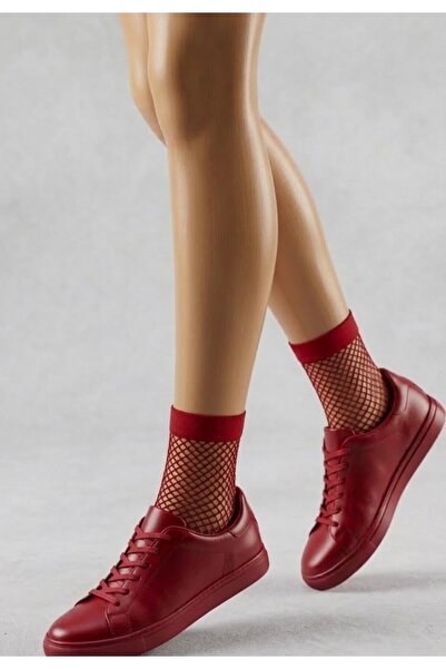 Penti "Party" Sock – Mesh Type with Reinforced Toe, Red