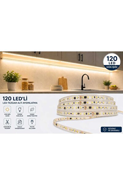 SAKİN ENERJİ 220V ŞERİT LED + ANAHTARLI FİŞ TAK ÇALIŞTIR (1 METRE-GÜNIŞIĞI )