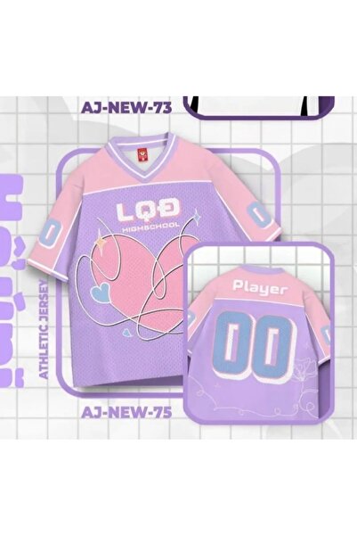 eyonnwear K-Pop Army Special Design Pink Purple Blokecore Oversize Sports Jer...
