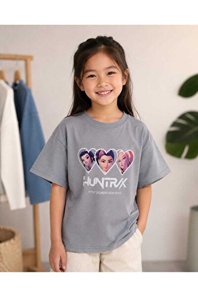 kidsense Girls' K-Pop Huntrix Printed Short Sleeve T-Shirt T-Shirt
