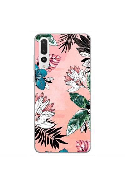 Other Huawei P20 Pro Tropical flowers Transparent Silicone TPU Θήκη