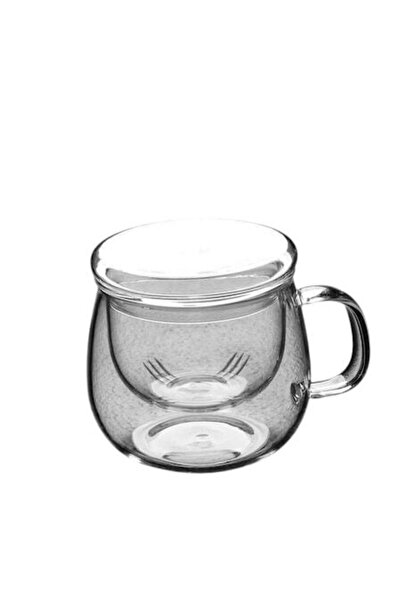 OEM Tea Infuser Mug with Lid, Borosilicate Glass 300 ml