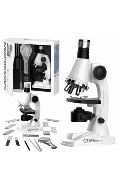 alpmodel Işıklı Pilli Mikroskop 900x Zoom Eğitici Deney Seti 20 Cm