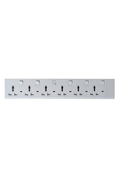 Duravel 6 Way-Socket Extension Strip, White, Multi-Outlet Power Strip with In...